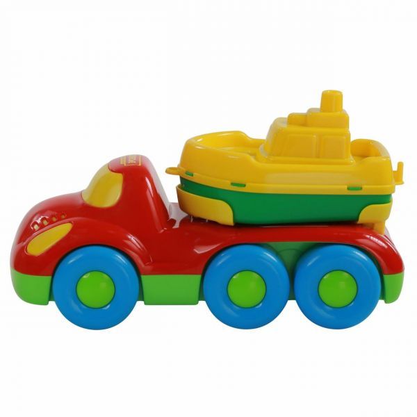 Дитяча іграшка машинка буксир для перевезення кораблика + кораблик 48370 Polesie Дитяча іграшка машинка буксир для перевезення кораблика + кораблик 48370 Polesie