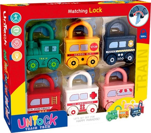 Дитяча іграшка головоломка антистрес для малюка набір машинки - замки 228-1 UNIOCK TRAIN TEAM