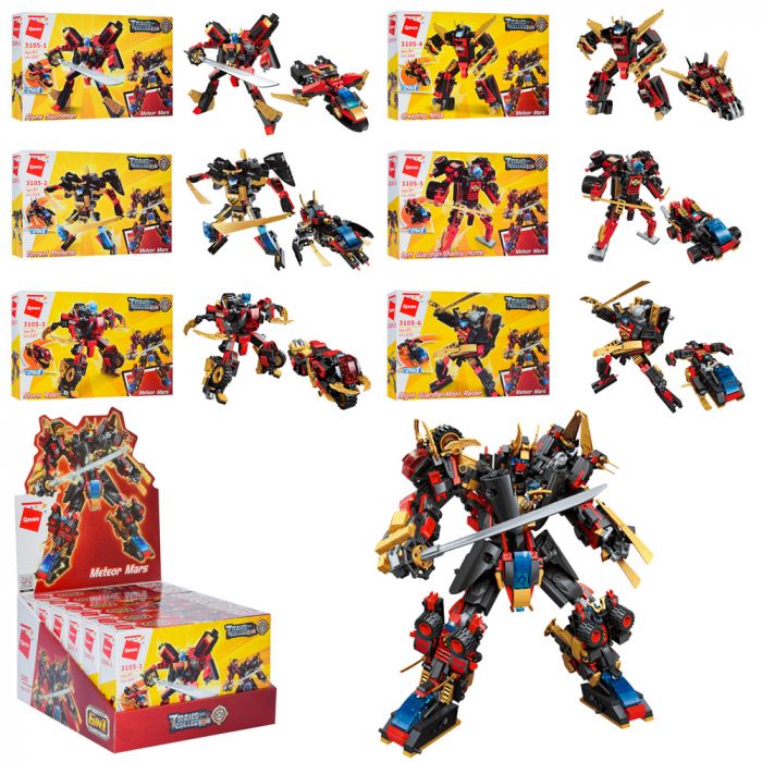 Дитяча іграшка конструктор Qman 3105 трансформер (робот+машинка), від 137дет., 6видів