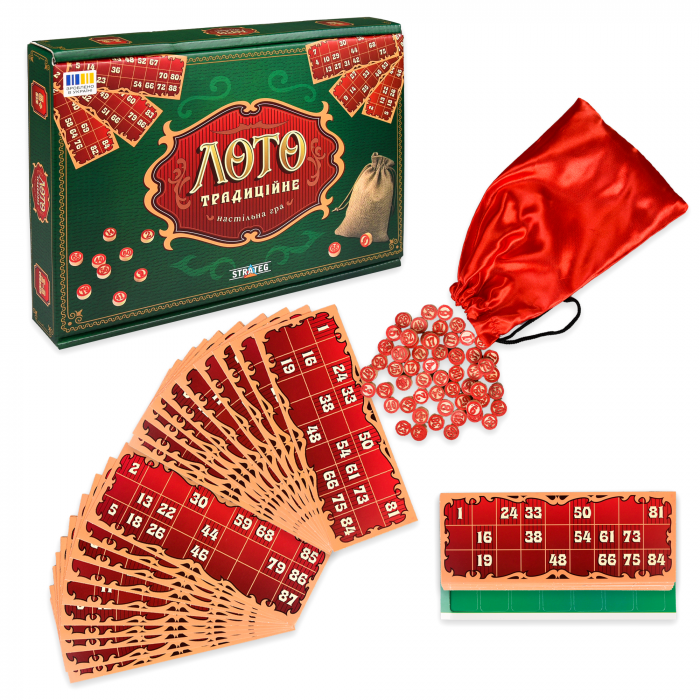 Настільна гра Strateg Лото традиційне (30488) ( Вік 6+) Відео в описі