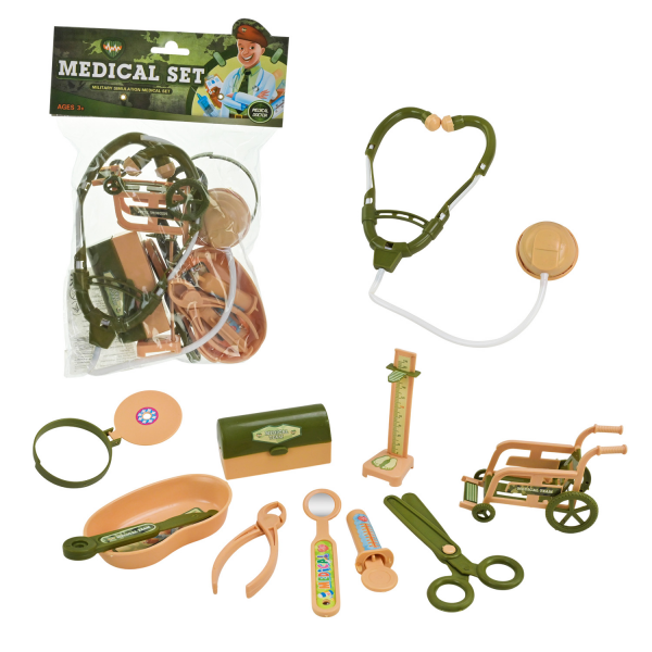 Дитяча іграшка тематичний набір лікар (4152, 1611) стетоскоп, шприц, аксесуари, пакет 19см
