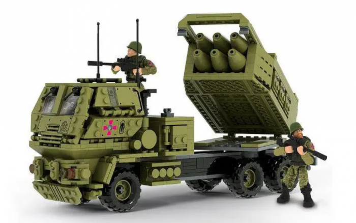 Дитяча іграшка конструктор військова техніка HIMARS, 810 деталей, IBLOCK PL-921-503 серія армія, 2 ф