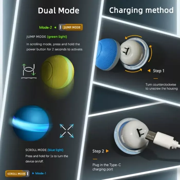 Іграшка для кота (кішки, кошеня) інтерактивний електричний м'яч, (жовтий колір) 3752