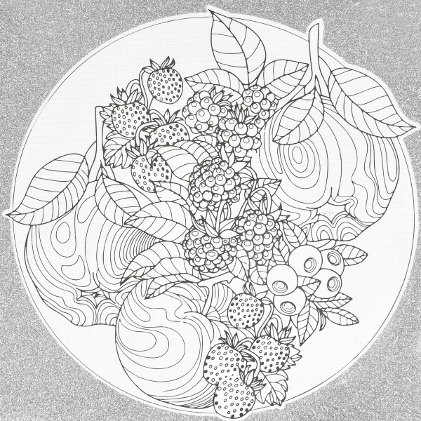 Живопис розпис картина за номерами-антистрес Strateg Ягідна гармонія розміром 30х30 см  (JCEE37121)