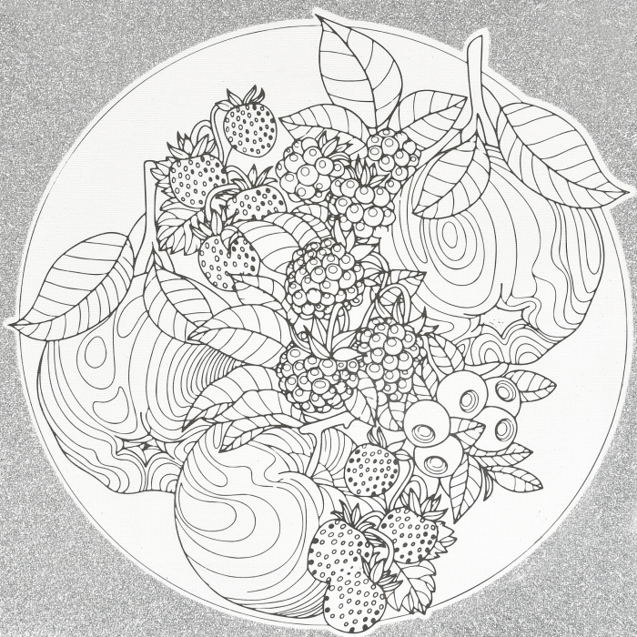 Живопис розпис картина за номерами-антистрес Strateg Ягідна гармонія розміром 30х30 см  (JCEE37121)