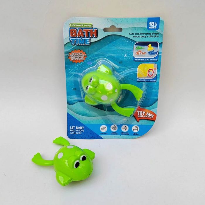Дитяча іграшка для купання водоплавна жабка YS1378-A10 заводна, планшет 17*13см