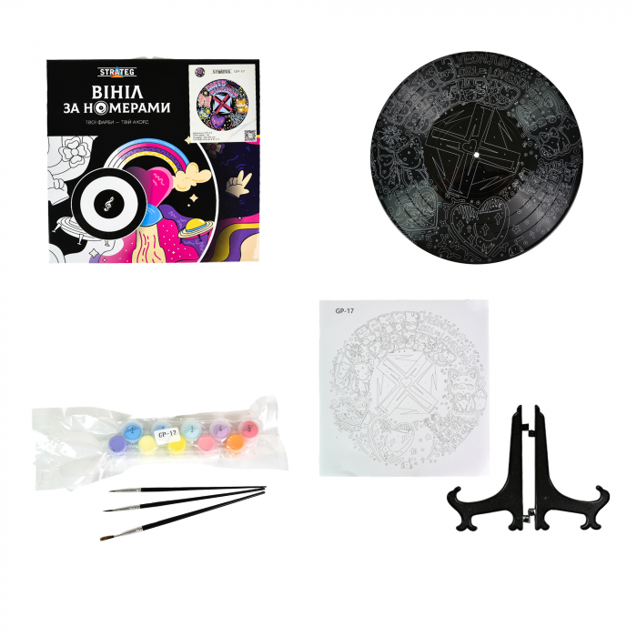 Живопис розпис картина вініл за номерами Гібіскусовий рай для колібрі Strateg розміром 30х30 см (GP-8)