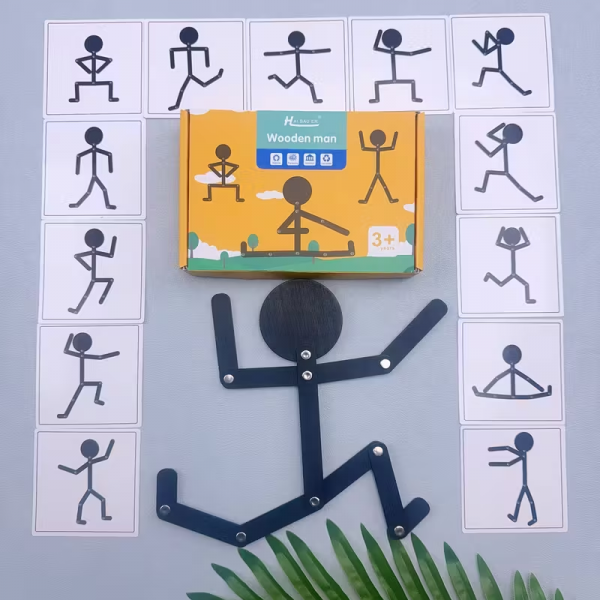 Дитяча іграшка головоломка антистрес гра пазл дерев'ний чоловічок (4584), відео в описі 