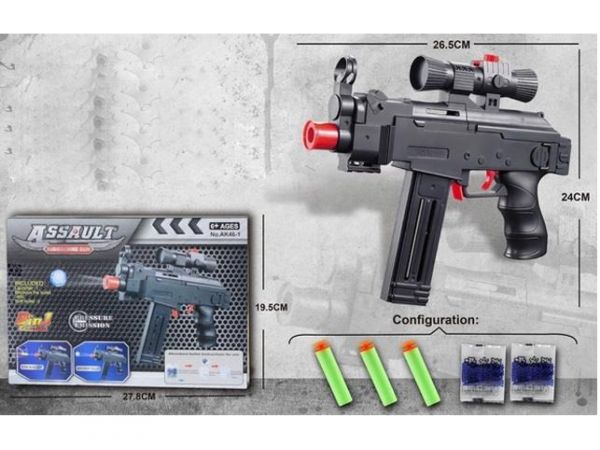 Дитяча іграшка пістолет автомат стріляє орбізами водними і м'якими набоями AK46-1