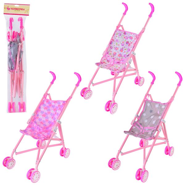 Дитяча іграшка коляска візок для ляльки пупса арт. 9302W-A/B тростинка металева