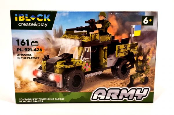 Дитяча іграшка конструктор військова машина бортова IBLOCK арт PL-921-426 (3) Армія, 161 деталі