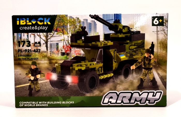 Дитяча іграшка конструктор військова машина IBLOCK арт. PL-921-427 (3) Армія, 173 дет.