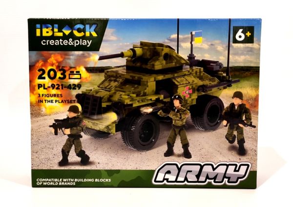 Дитяча іграшка конструктор військовий бронетранспортер IBLOCK арт.PL-921-429 (2) Армія, 203 дет.