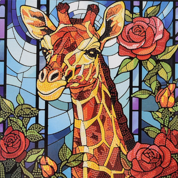 Набір для творчості алмазна картина Жирафова казка Strateg розміром 30х30 см (DEEX16306)