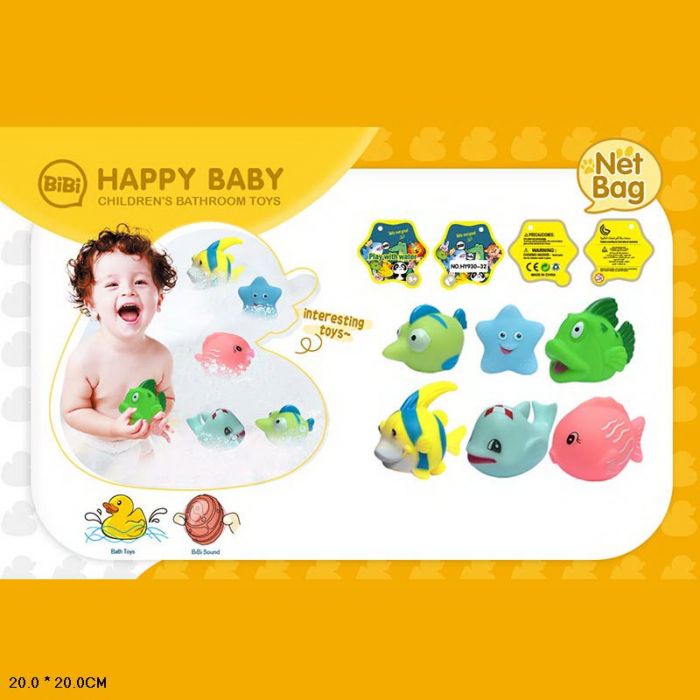 Дитяча іграшка для купання набір 6 шт морські рибки арт. HY930-32 