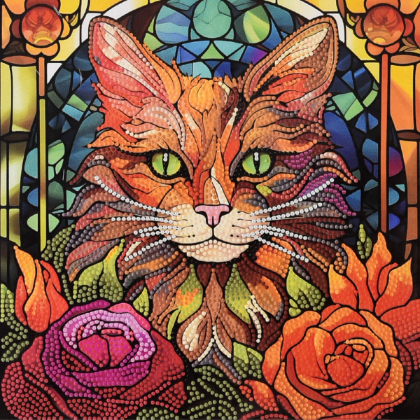 Набір для творчості алмазна картина Кіт зі смарагдовими очима Strateg розміром 30х30 см (DEEX16303)