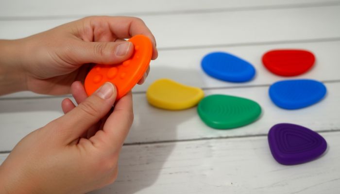 Сенсорні антистрес камінці 6 шт для нейророзвитку, зняття стресу та тривожності, дрібна моторика, 5,5-4,5 см (3952) P-VIS відео в описі