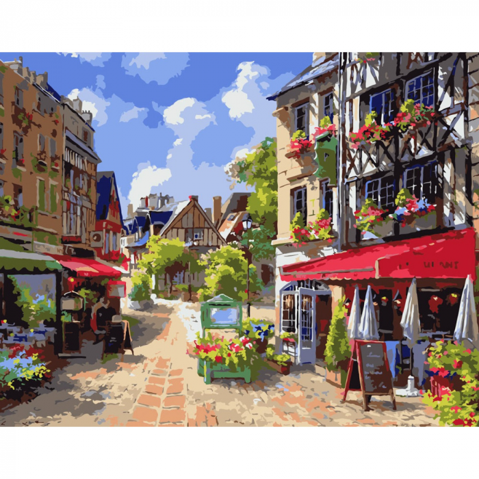 Живопис розпис картина за номерами Італійський бульвар Strateg розміром 40х50 см (GS043)