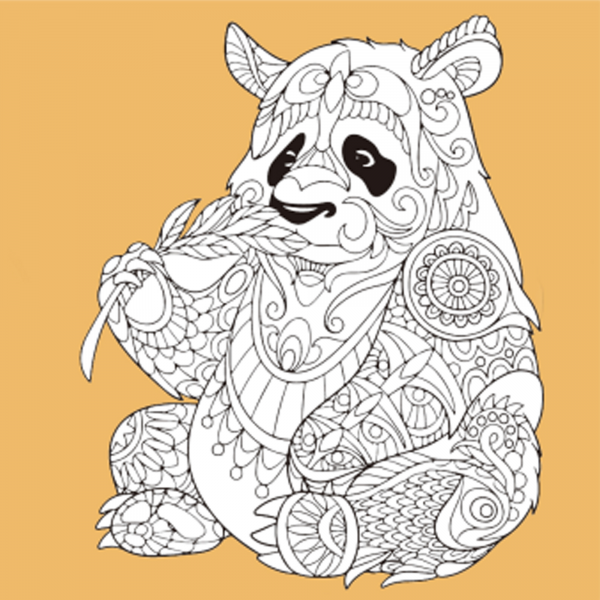 Живопис розпис картина-антистрес Strateg Чарівна панда розміром 30х30 см  (JCEE37110)