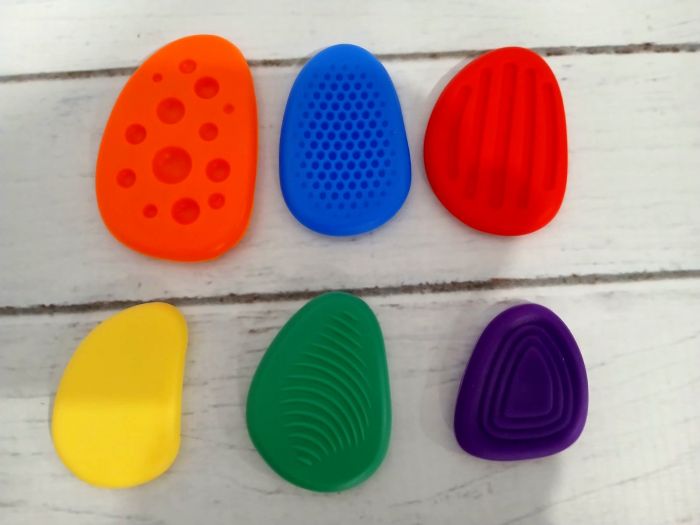 Сенсорні антистрес камінці 6шт для нейророзвитку, зняття стресу та тривожності, дрібна моторика, 6,5-4 см (3734) відео в описі