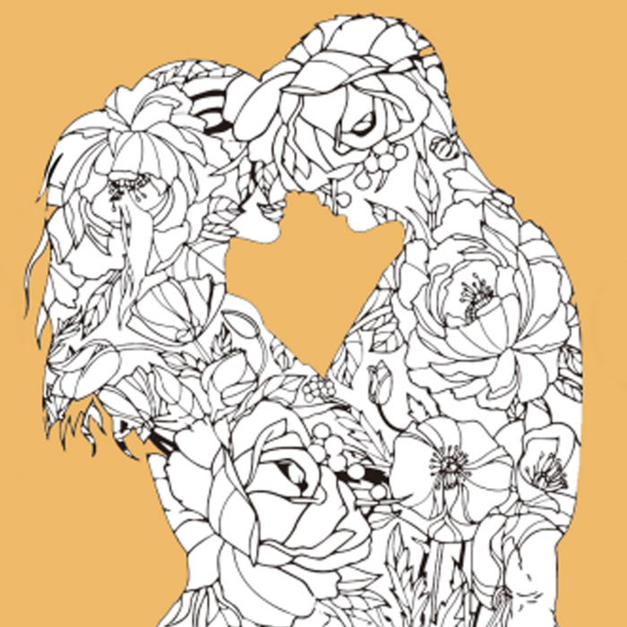 Живопис розпис картина-антистрес Strateg Квіткове кохання розміром 30х30 см  (JCEE37106)