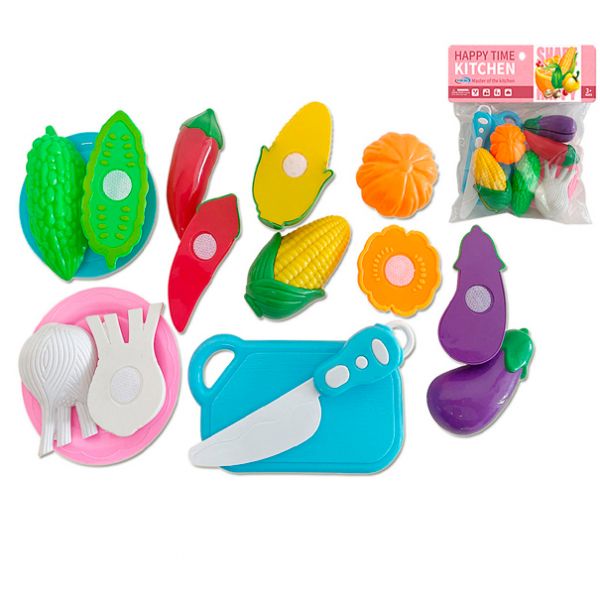 Дитяча іграшка продукти що розрізаються на липучці, дощечка, ніж, тарілка 2 шт 998-7A  кул., 22-25-5 см.