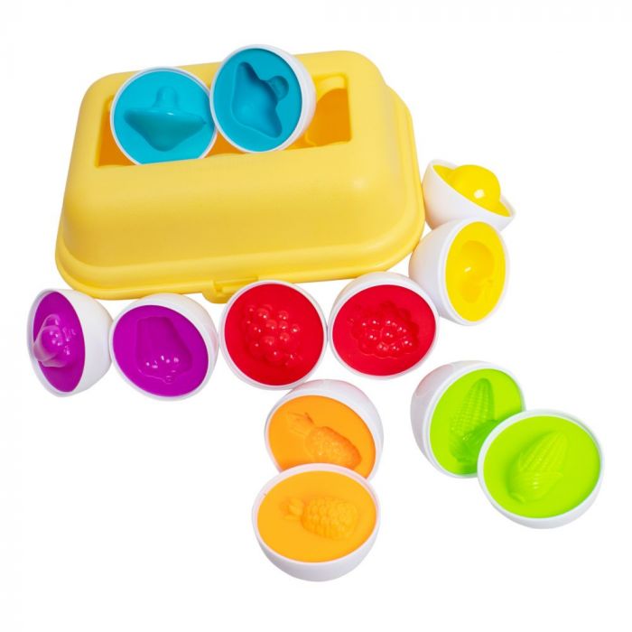 Дитяча іграшка гра головоломка сортер яйця 6 шт DF28 MAYA TOYS фрукти та овочі