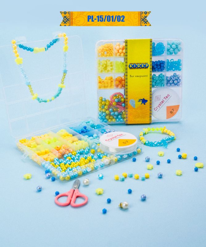 Набір для дитячої творчості - робимо прикраси для дівчат (бісер, намистини, підвіски) PL-15/01/02