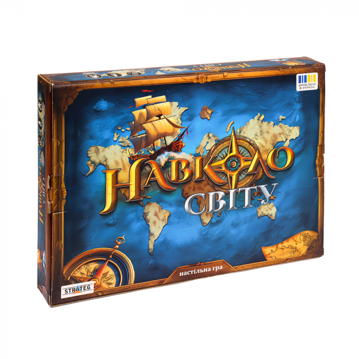 Настільна гра Strateg Навколо світу (30110) ( Вік 6+)