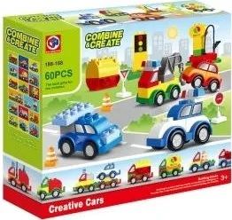Дитяча іграшка конструктор автопарк, великих 60 деталей, можливо зібрати 6 машинок 188-168 KID'S HOME TOYS