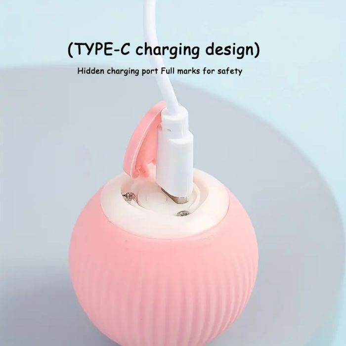 Іграшка для кота (кішки, кошеня) інтерактивний електричний м'яч, (рожевий колір) 3770