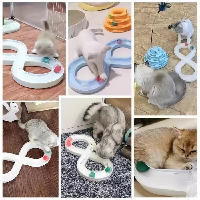 Іграшка гра для кота (кішки, коненя) лабіринт вісімка 50*24*5,5 см White (48128) відео в описі