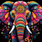 Живопис розпис картина за номерами Екзотичний слон Strateg на чорному фоні розміром 40х40 см (AV4040-46)