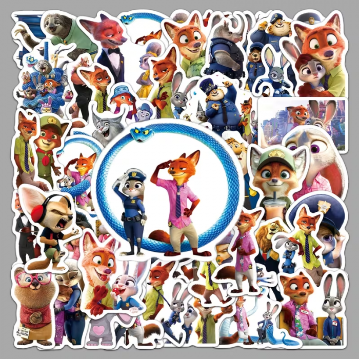 Наліпки 50 шт героїв мультфільму Зоотрополіс (Zootopia, Zootropolis) 4559