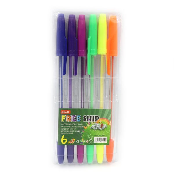 Набір кулькові ручки кольорові 6 шт 936-6