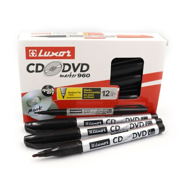 Маркер Luxor CD/DVD чорний 3501