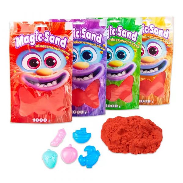 Дитячий кінетичний пісок Magic sand в пакеті 39404-6 червоний 1 кг
