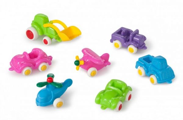 Дитяча іграшка машинка 7 см яскраві кольори 6 видів Viking Toys 1136 витримує навантаження до 100 кг