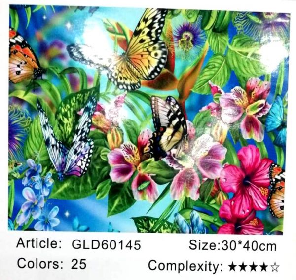 Набір для творчості алмазна вишивка картина мозаїка метелики 30*40 см 60145 полотно на рамі