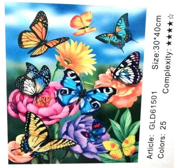 Набір для творчості алмазна вишивка картина мозаїка метелики 30*40 см 61501_BGLD полотно на рамі