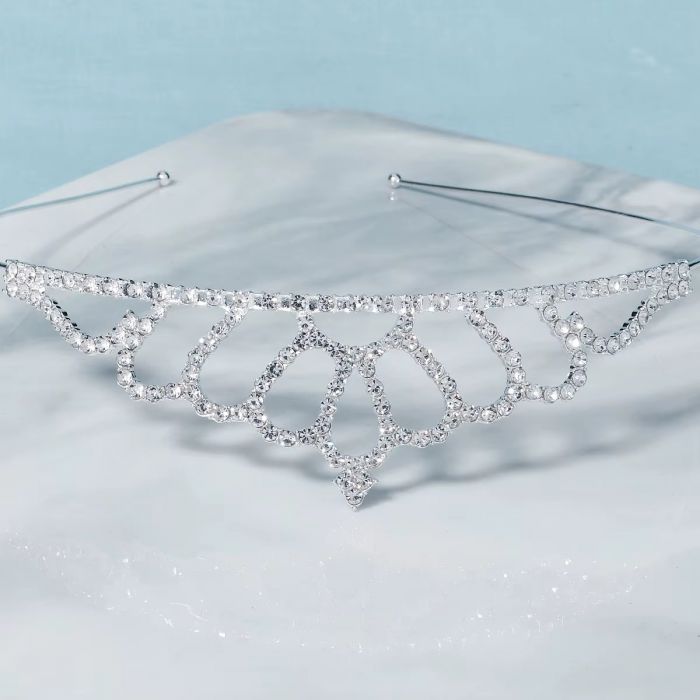 Діадема (тіара) корона A-31 колір срібро (silver), матеріал метал 163999 tiara