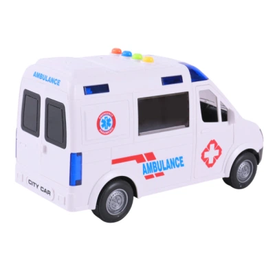 Дитяча іграшка машинка швидка допомога ZY221A фрикційний механізм, світло, звук, відео в описі 