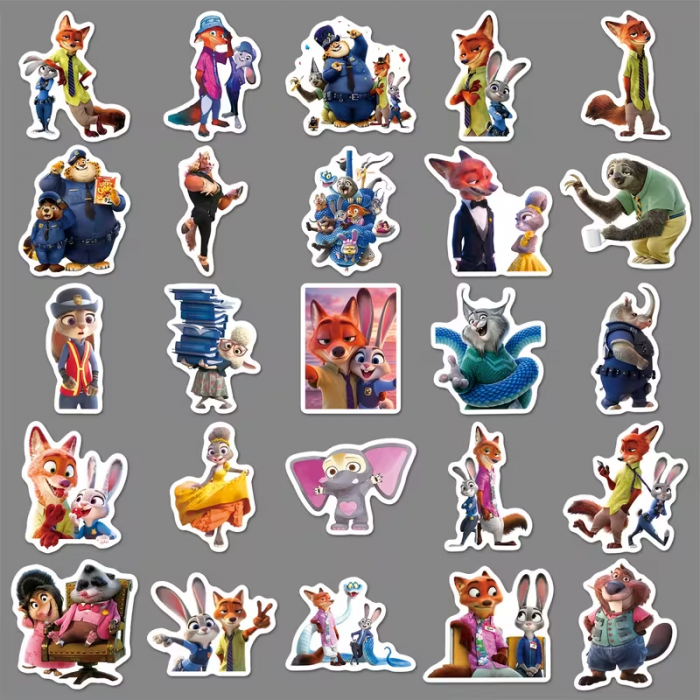 Наліпки 50 шт героїв мультфільму Зоотрополіс (Zootopia, Zootropolis) 4559