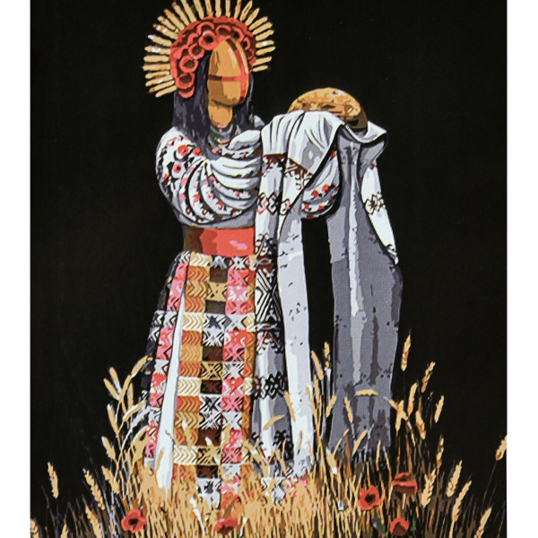 Живопис розпис картина за номерами Колоска Strateg на чорному фоні розміром 40х50 см (AH1140)