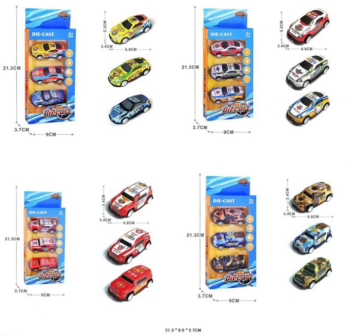 Дитяча іграшка машинка металево пластикова 5203 набір 4 види