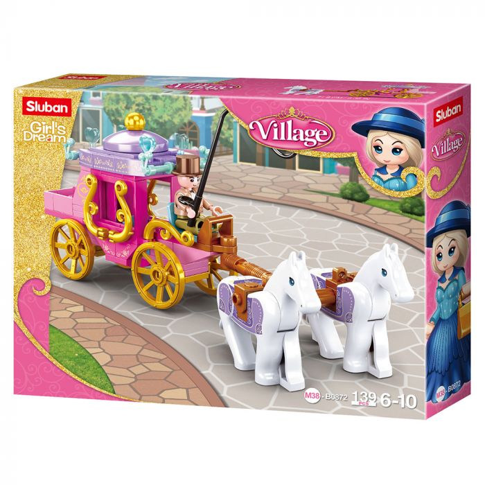 Дитяча іграшка конструктор для дівчинки карета принцеси 139 деталей M38-B0872 SLUBAN серія Village