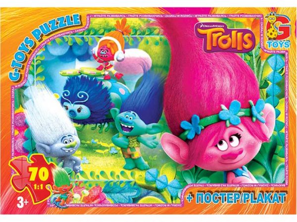 Дитяча гра пазли із серії Тролі 70 елементів TR0078 ТМ G-Toys