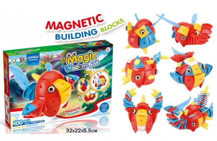 Дитяча іграшка магнітний конструктор 100 деталей, XY611 Xiangyi (уцінено, дефект упаковки)