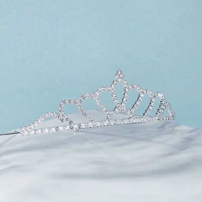 Діадема (тіара) корона A-31 колір срібро (silver), матеріал метал 163999 tiara