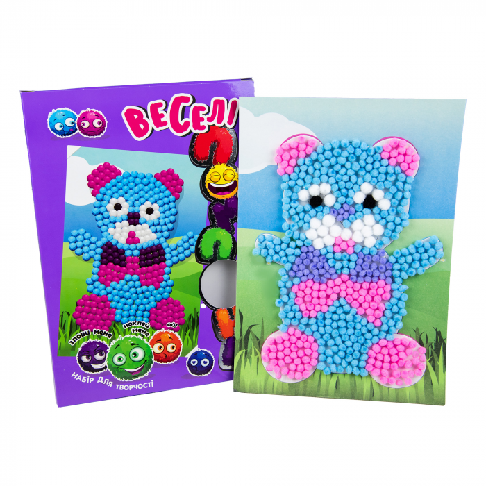 Набір для творчості 30997 "Веселі помпони - ведмедик" (укр.) в кор-ці 30см-21,7см-1,4см